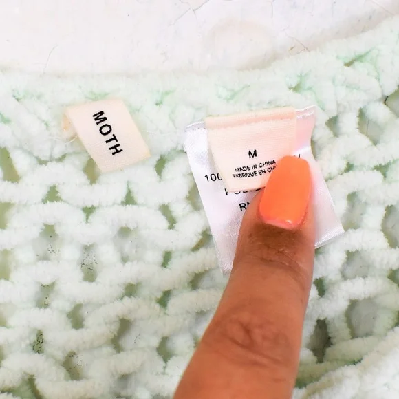 Anthropologie Moth Open Knit Sweater | Soft Mint Spring Layer - Picture 4 of 9